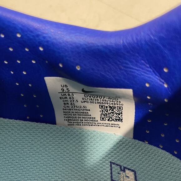 Nike Zoom Vapor 15 Academy Km Fg/Mg Blue Kylian Mbappe Blue Sz 9.5 [DV0707-400]